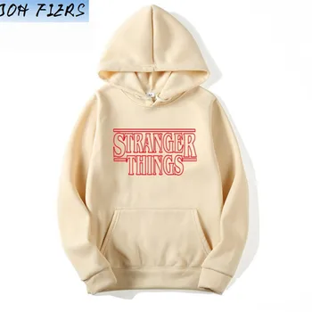 

2019 Trendy Faces Stranger Things Hooded Mens Hoodies and Sweatshirts Oversized for Autumn with Hip Hop Winter Hoodies Men Brand
