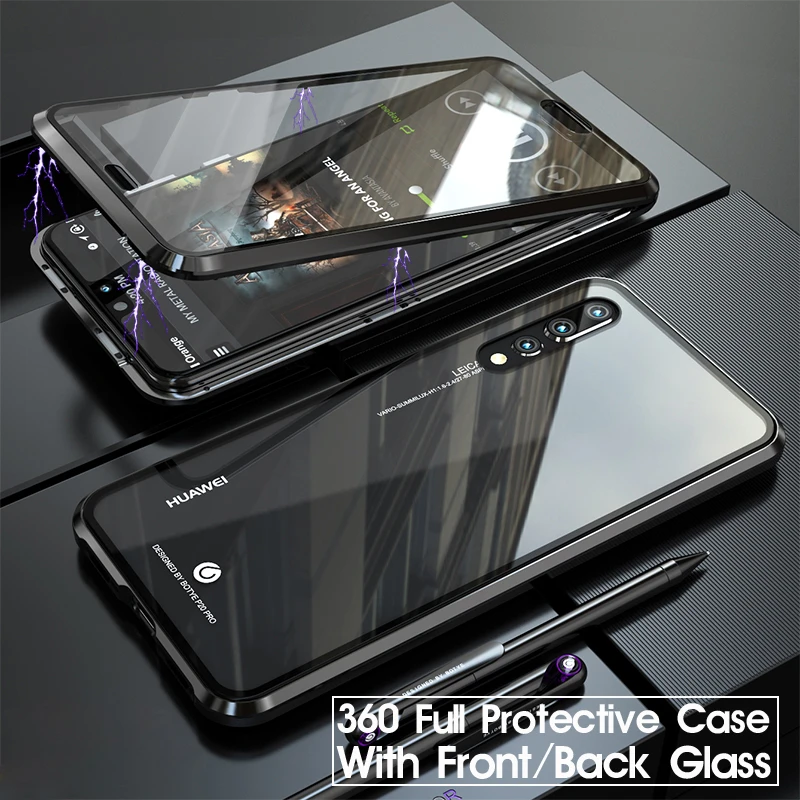 Защитный чехол на весь корпус 360 градусов для Huawei P20 Pro P20Pro P 20 магнитный бампер