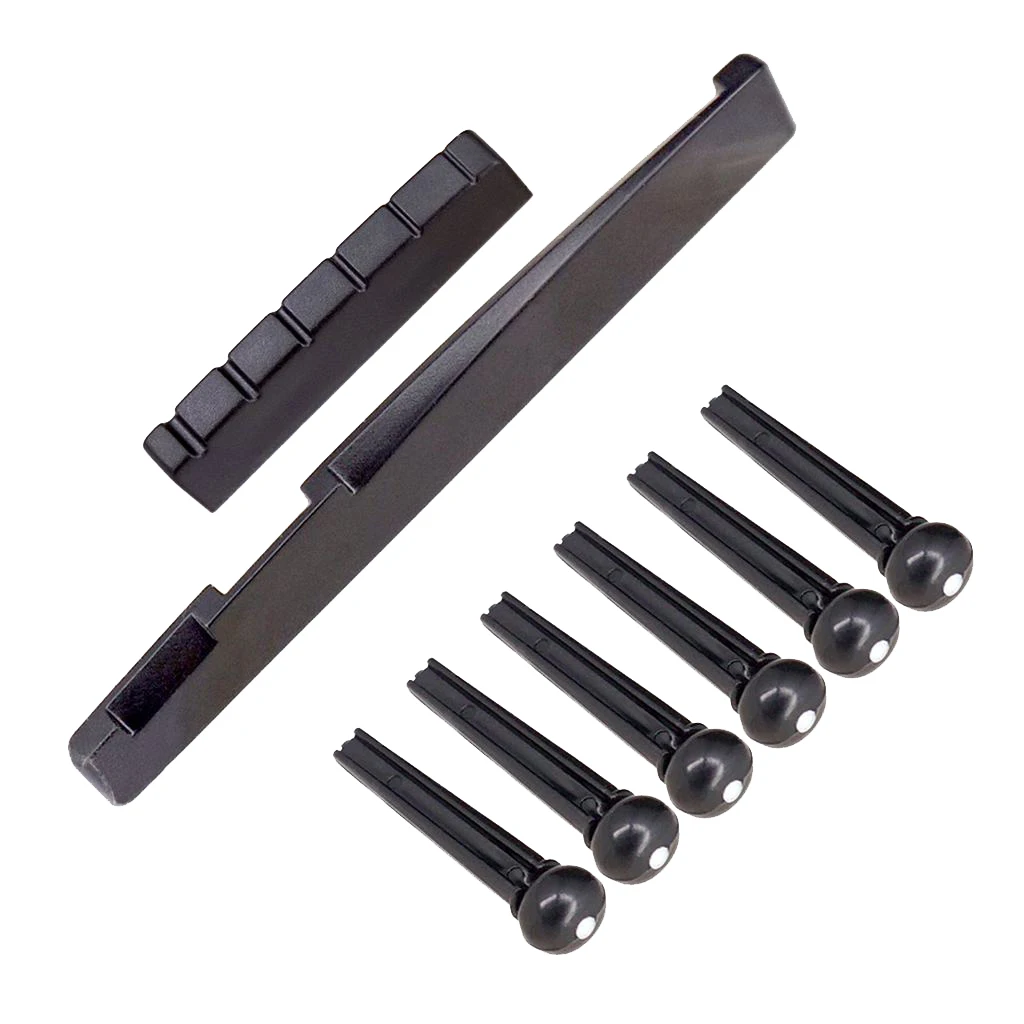 Left Handed Acoustic Guitar Accessories Bridge Pins Saddle Nut Set 8 Pack guitar accessories