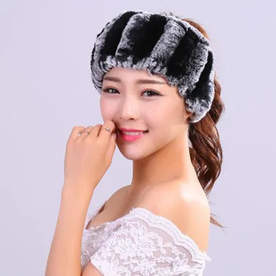 Настоящие трикотажные меховые головные уборы из кролика Рекс шейный платок