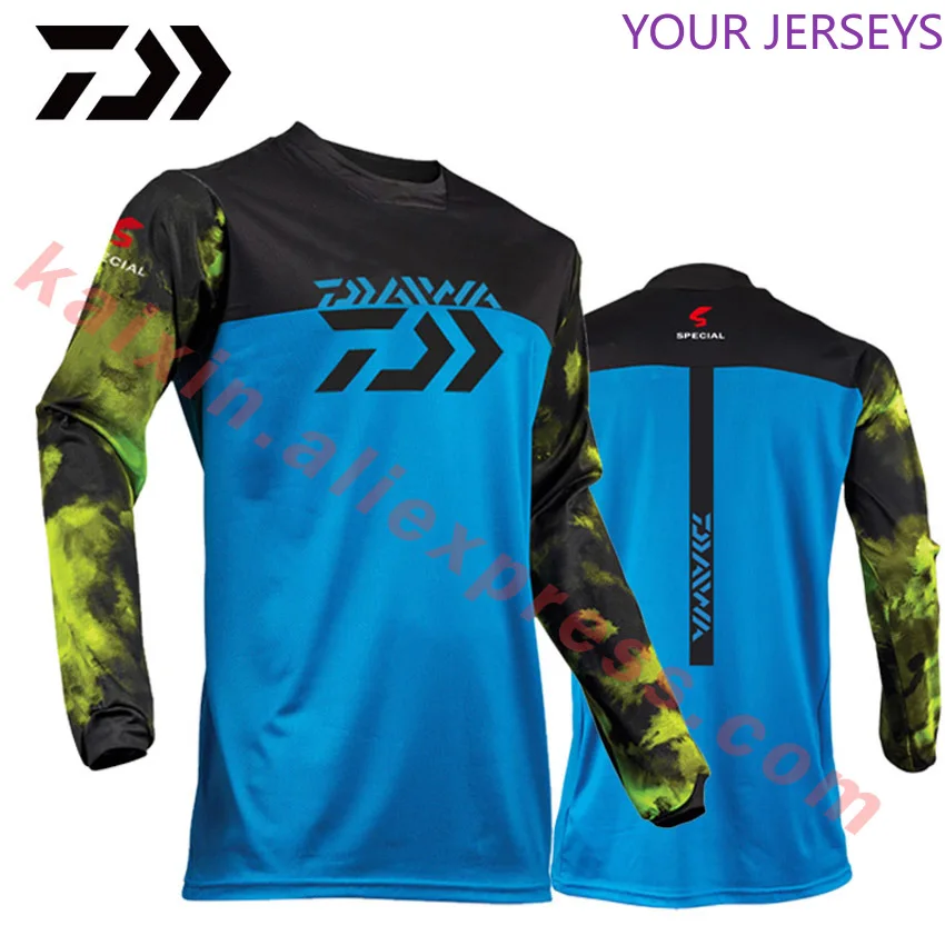 

2 Colors 2020 New Style Daiwa Men Fishing Clothes UV Protection Moisture Wicking Quick-drying Breathable Shirts