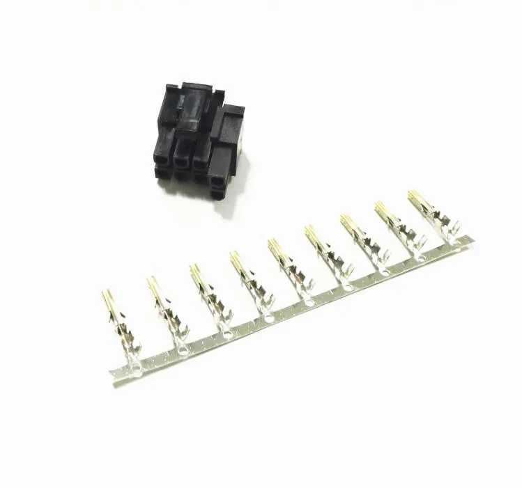 Macho para Placa Gráfica Atx Gpu Pcie Power Connector Plástico Shell com Terminal de Ouro Pin 100 Pcs Novo 4.2 mm Preto Mais 2pin 8p 8pin - Imagem 2