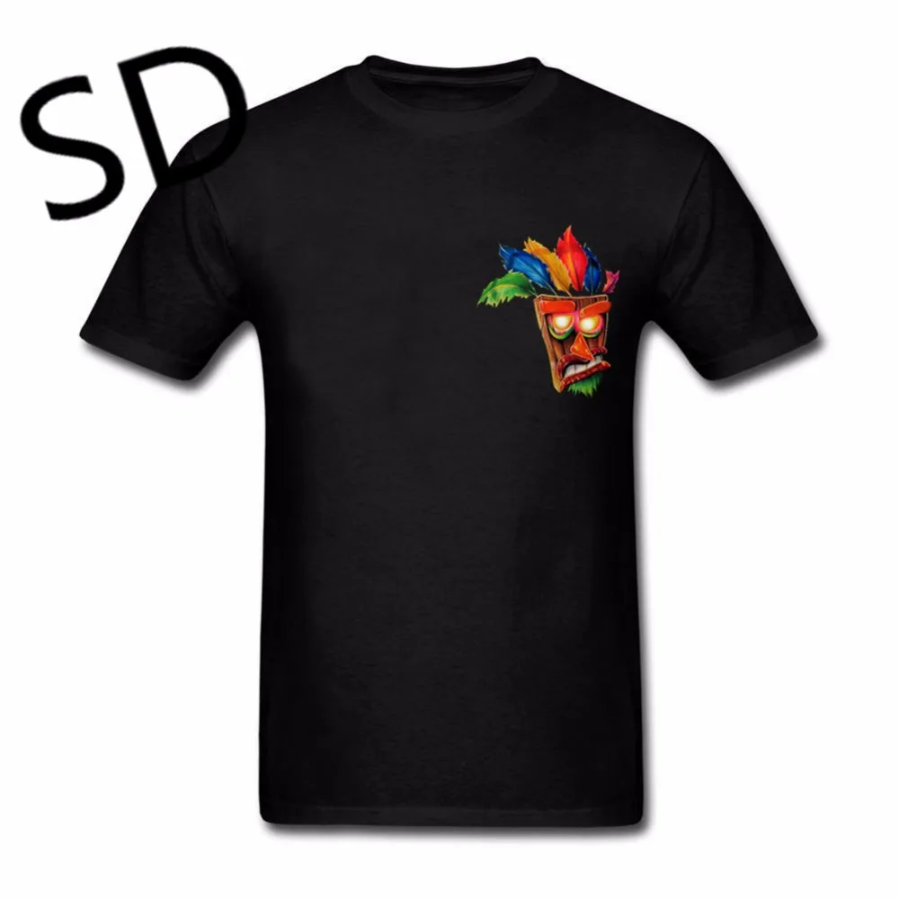 Дропшиппинг Crash Bandicoot футболка Aku Футболка мужская Harajuku стиль карман Homme camisa masculina