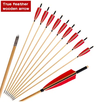 

6/12/24pcs Archery Professional Hunting Accessories Feather Arrow For Recurve Bow/Compound Bow Outdoor Longbow Shooting Practice