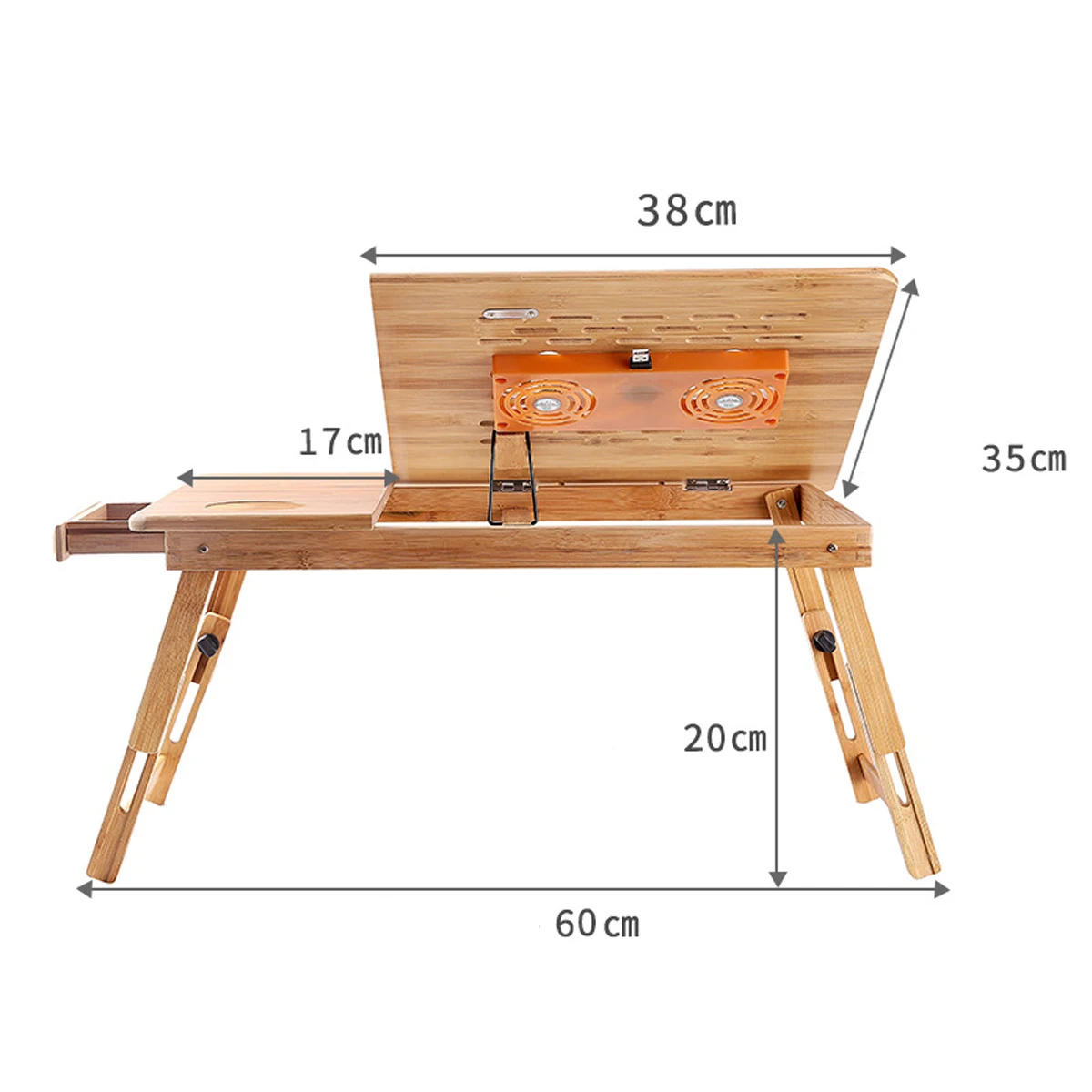 Портативный складной Бамбуковый стол для ноутбука, диван-кровать, Офисная подставка для ноутбука, стол с охлаждающим вентилятором, кровать для компьютера, ноутбука, книг - Цвет: Large