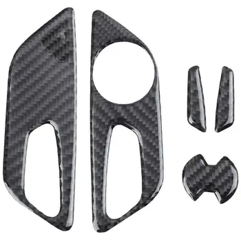 

for Ford Mustang 2015 2016 2017 2018 Car Accessories Seat Adjustment Decoration Cover Sticker Interior Carbon Fiber 5Pcs