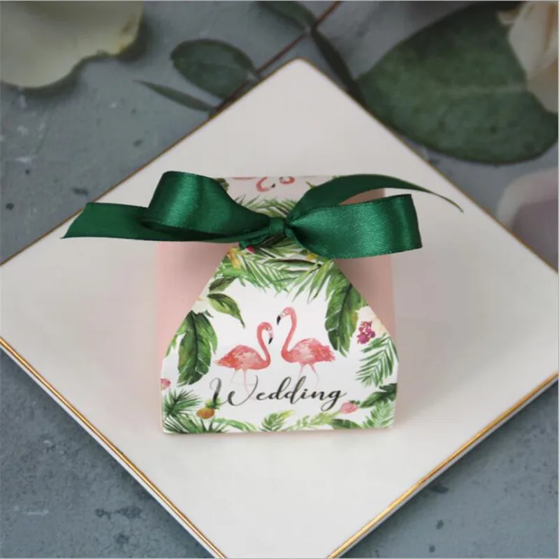 50PCS/LOT paper flower gift box pink red green Square Wedding Favor Boxes  party candy craft kraft sweet lovely cute gift box