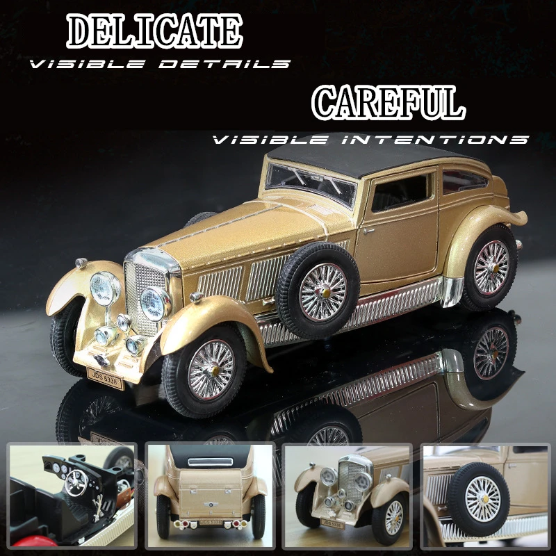 1:28 классическая модель автомобиля Bentley 8L античный звук и светильник украшения re коллекция подарок Выдвижной Автомобиль