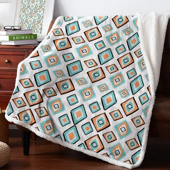

Summer Colorful Geometric Pattern Boho Soft Blankets For Beds Office Sofa Plush Blanket Bedspreads Quilt Drop Ship