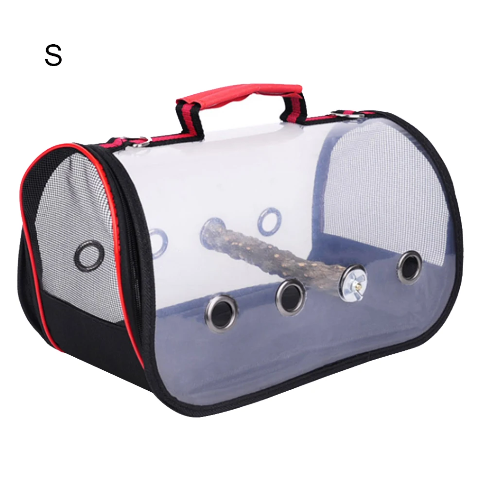 as shown Bird Transport Cage Outdoor Travel Carrier Breathable Space Parrot Go Out Backpack Multi-functional Bird Carrier with Perch - Цвет: as shown