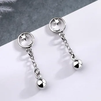 

Students Soft Girl Earrings Women's Fashion Fashion Stars Long Small round Beads Planet Ear