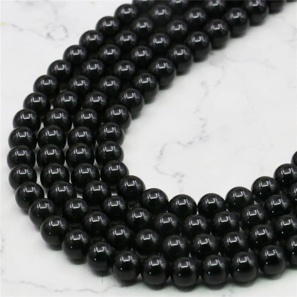 

Natural Round 6mm Black Onyx Agates Loose Beads Stone Hand Made 15inch DIY Accessories Jaspers Women Girl Jewelry Making Design