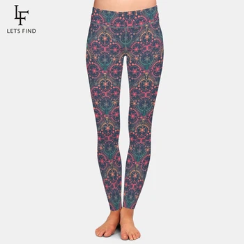 

LETSFIND Fashion High Waist Women Fitness Leggings Aztec Printing Plus Size Soft Slim Workout Elastic Full Leggings