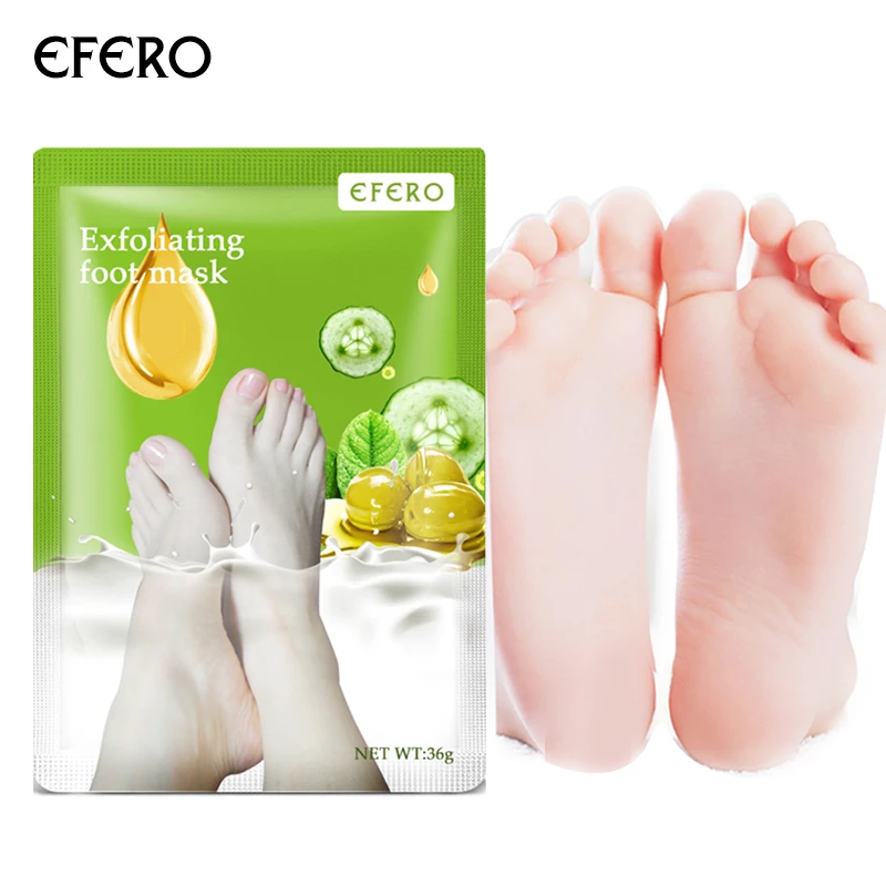 

EFERO 3packs Exfoliating Foot Masks Foot Patch Pedicure Socks Peel Feet Mask for Legs Peeling Dead Skin Whitening Foot Mask