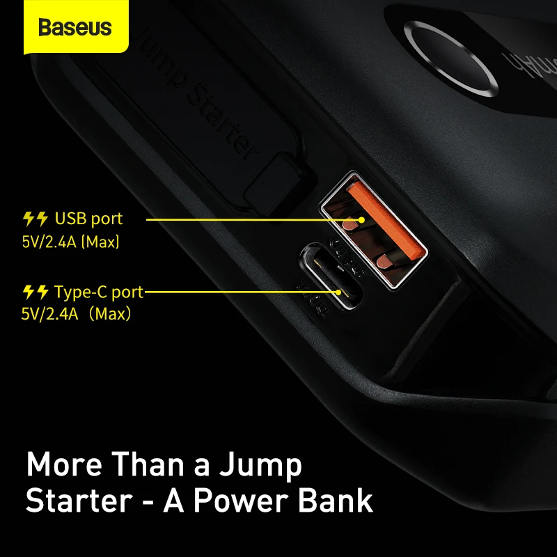 Baseus Auto Jump Starter Starten Apparaat 1000A Jumpstarter Auto Buster Emergency Booster 12V Auto Jump Start Power Bank 10000mah