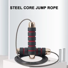 Corde à sauter de vitesse sans embrouillement avec roulements poignée en mousse de longueur réglable pour l'entraînement de vitesse