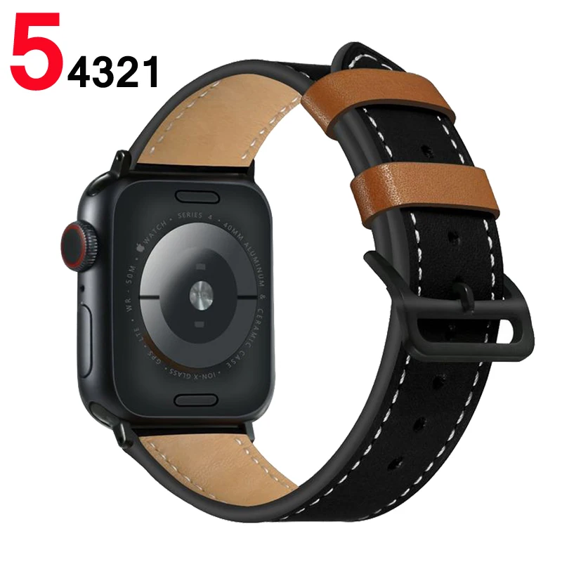 Один тур кожаный ремешок для Apple watch band 5 4 44 мм 40 correa 42 38 часов Iwatch series 3 2 Аксессуары |