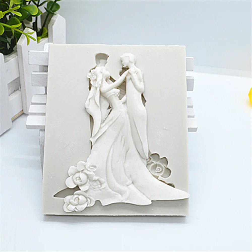 Luyou DIY Wedding Dress Silicone Resin Molds Fondant Cake Decorating Tools Bride And Groom Kitchen Baking Accessories FM1409 | Дом и сад