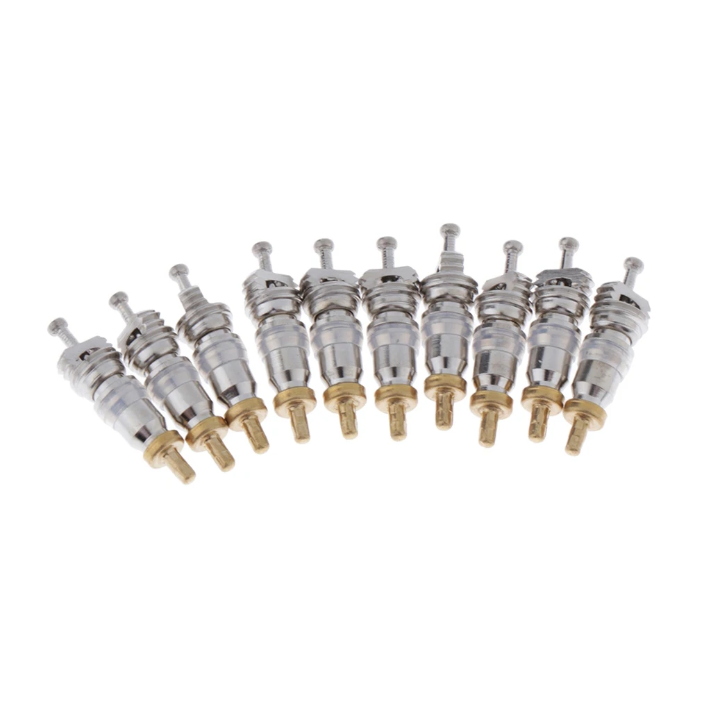 10Pcs R410 Brass Spare Valve Cores Inside Container for   & Refrigeration