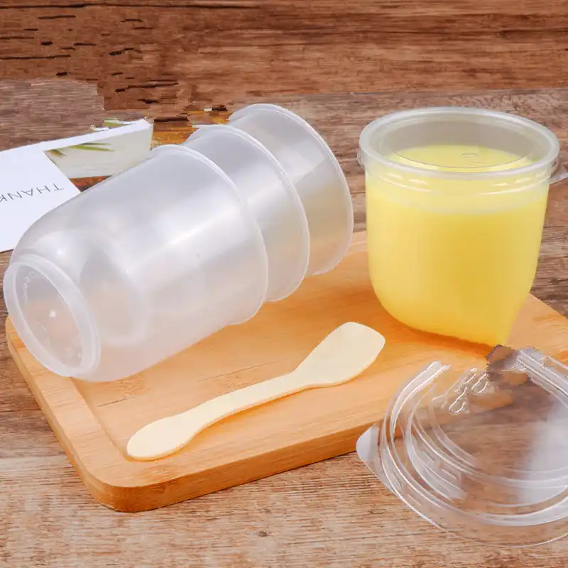 50pcs High Temperature Resistant And Roasting Baking Disposable Pudding Cup 180ml Transparent Jelly Yogurt Plastic Cup With Lid Disposable Cups Aliexpress