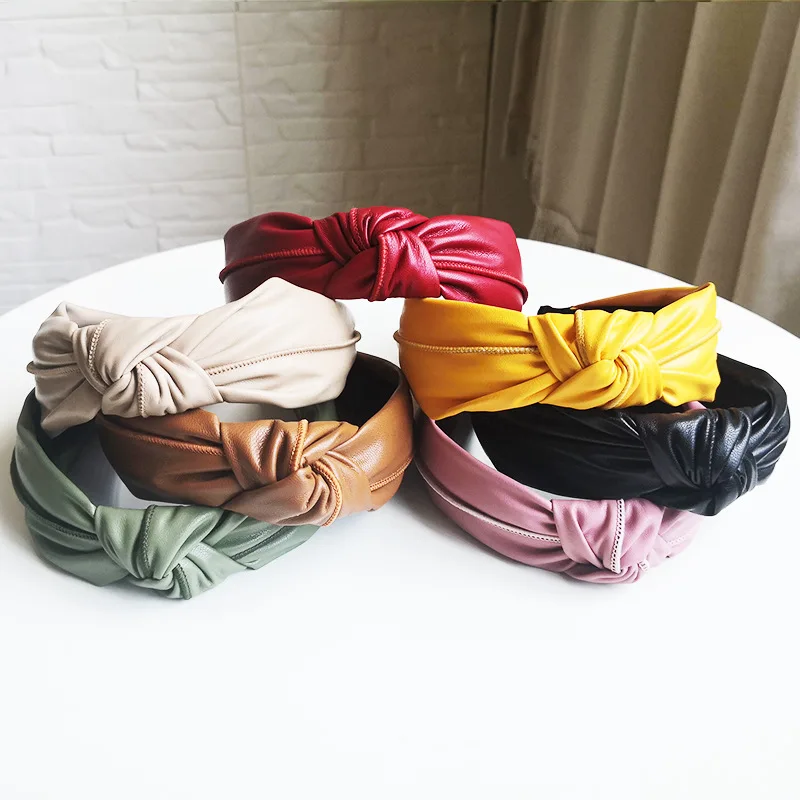 Оптовая продажа Женские однотонные cortex повязка на голову для девочек Милая