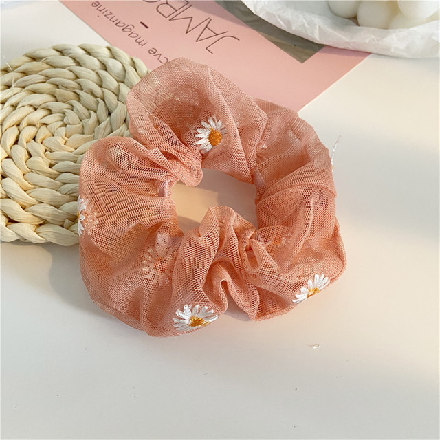 Silk Rainbow Scrunchies For Women Girls Gum Hair Tie 1PCS Hair Rope Rubber Bands Ponytail Hold Hair Accessories