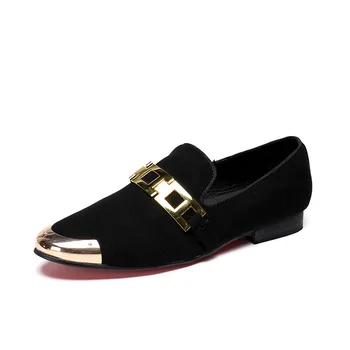 

Zapatos Hombre Lofer Shoes Man Genuine Leather Slip-on Pointed Toe British Style Loafers Full Grain Leather Cow Leather Rubber