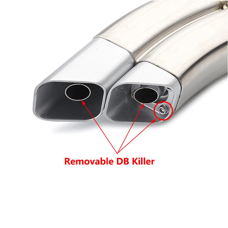 51mm Universal Motorcycle Exhaust Dual Tail Pipe With Silencer 417mm Stainless Steel Exhaust system For ATV Street Bike - Image 6