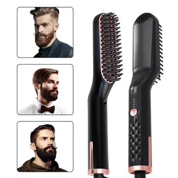 

Professional Beard Straightener Brush Hairdressing Comb Multifunctional Man Woman Hair Straightening Brush Beard Electric Comb