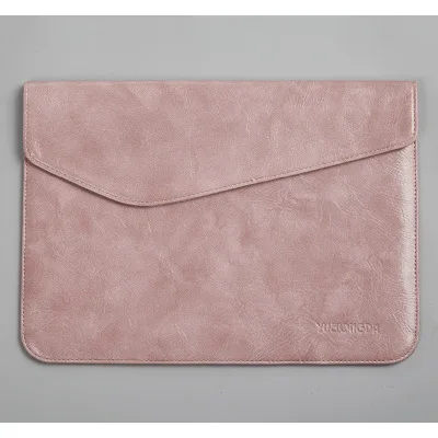 Ультратонкий чехол для ноутбука из искусственной кожи с магнитной пряжкой 14 для Macbook Air 13 чехол для ноутбука Pro 15 Touch Bar - Цвет: pink