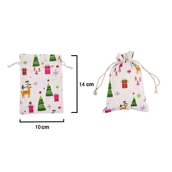

24Pcs Gift bag Portable Advent Number stickers Calendar Filling Linen Bags