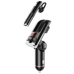 Reproductor MP3 inalámbrico para coche, Kit de manos libres, transmisor FM, Cargador USB Dual, adaptador, compatible con llamada privada, 5,0
