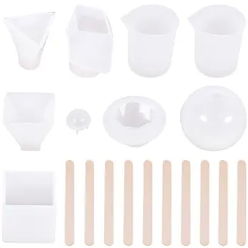 

19 Pack Large Resin Silicone Molds Kit Cube Pyramid Sphere Diamond Resin Molds