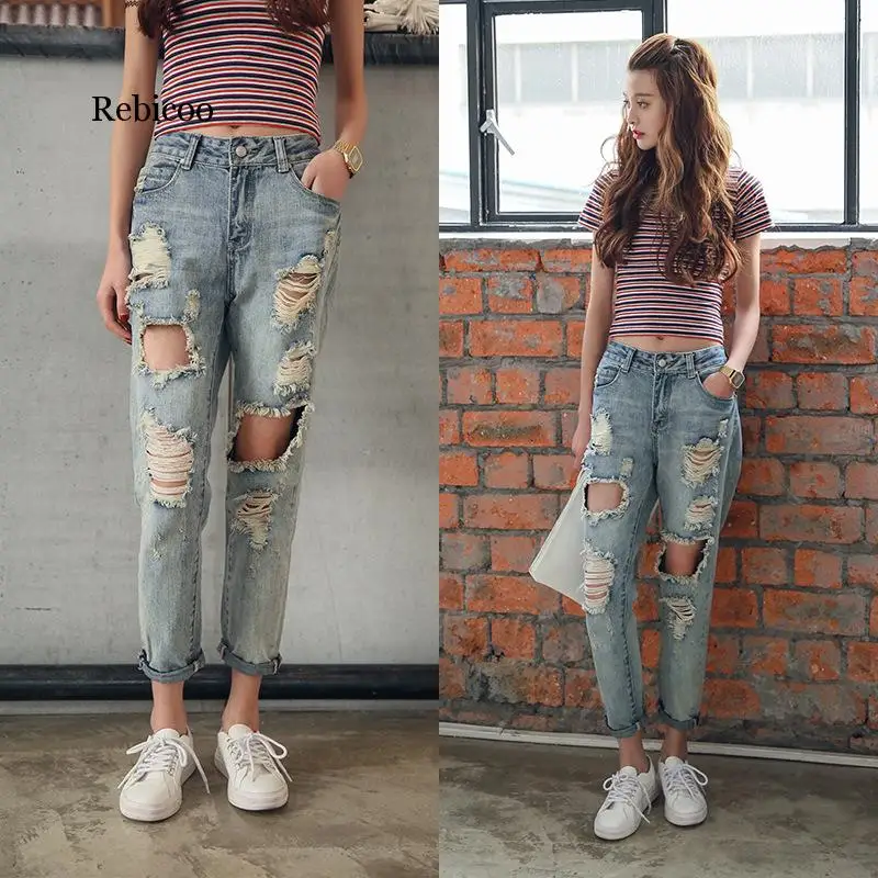 plus size distressed boyfriend jeans
