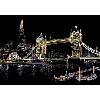 

Tower Bridge Montessori Drawing Board Scratch Painting DIY Scratch Craft