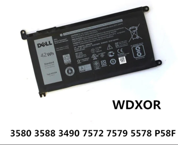 Оригинальный 11 4 V 42Wh T2JX4 WDXOR WDX0R Батарея для Dell Inspiron 13 5378 7368 5368 15 5538 5567 5568 7000 7560 3CRH3 |