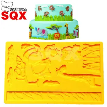 

Animal World Fondant Mold A Silicone Pad Cake Embossing Decoration Mold Zoo Animal Cake Decorating Tools SW20
