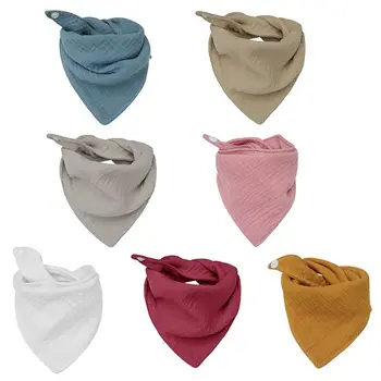 

Baby Infant Cotton Bib Newborn Solid Color Triangle Scarf Feeding Saliva Towel 23GD