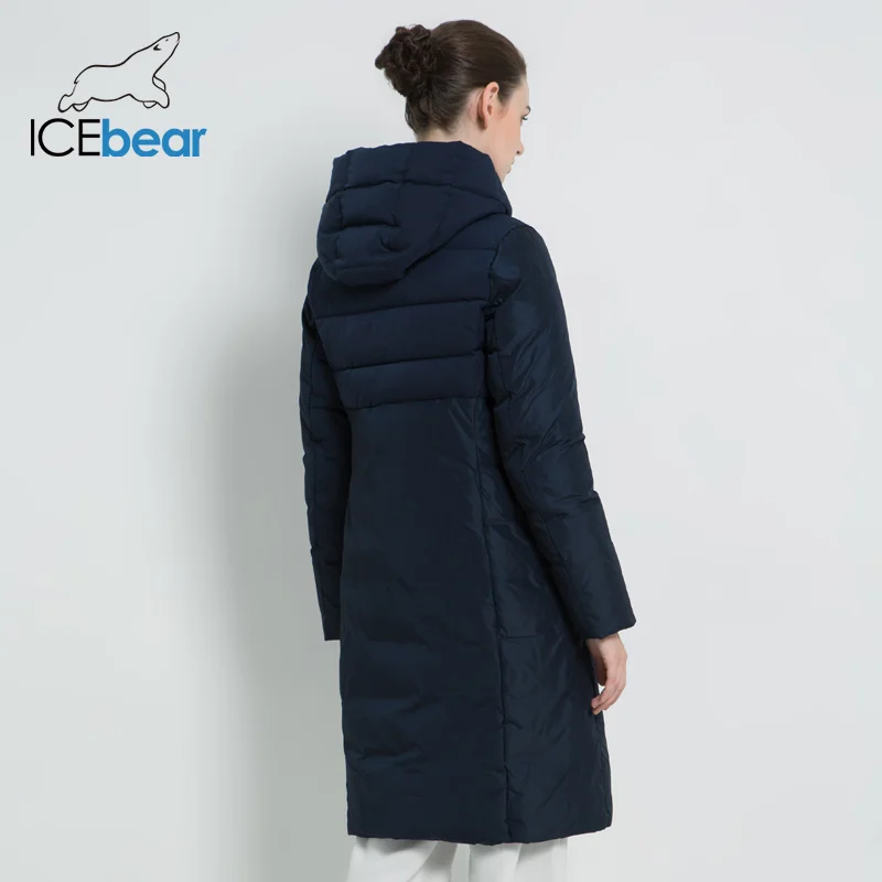 ICEbear2019 Новая зимняя длинная женская куртка высокого качества Женское пальто с капюшоном Женские парки Стильная женская Брендовая одежда GWD18310