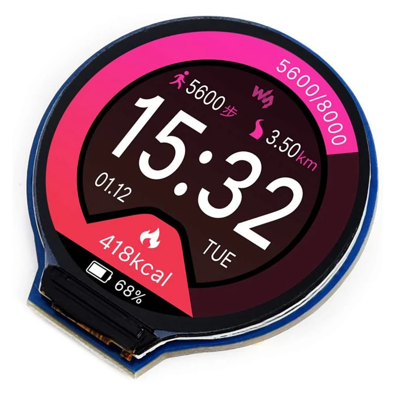 1.28Inch Round Display LCD Screen Module GC9A01 SPI Communication RGB 65K Color Support Raspberry round lcd screen