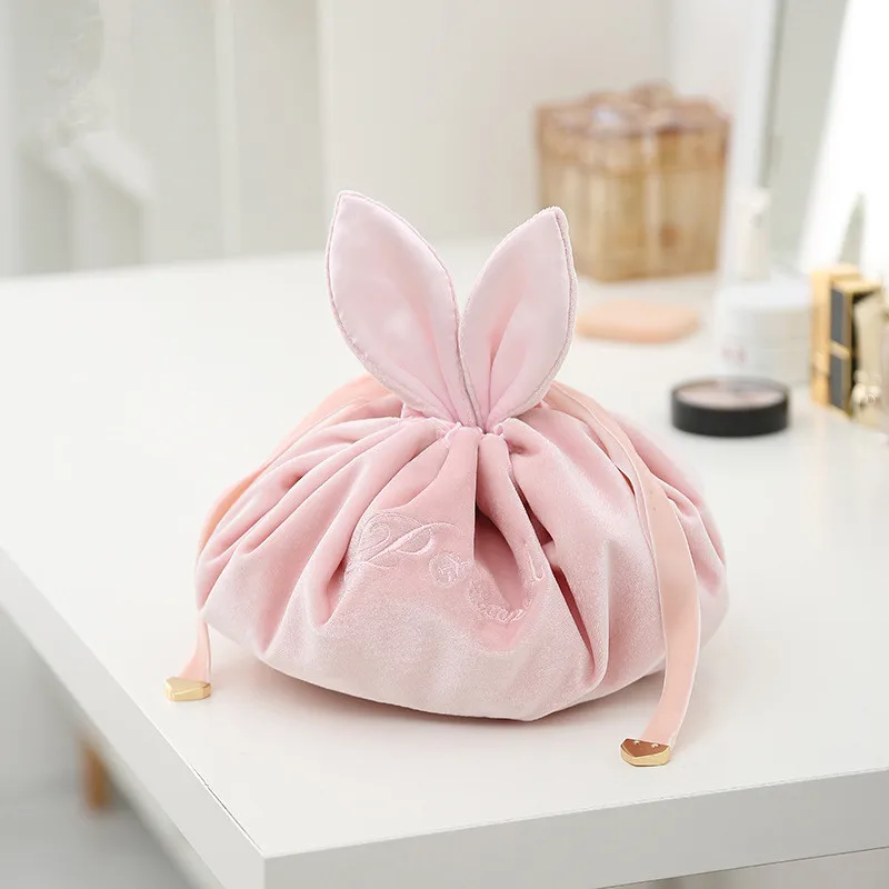 

Cute Rabbit Velvet Bundle Cosmetic Bag Cartoon Girl's Mini Pouch Travel Wash Makeup Tools Makeup Bag Organizer