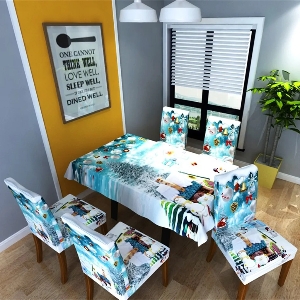 Christmas Tablecloth/Chair Cover Digital Printing Christmas Table Decoration