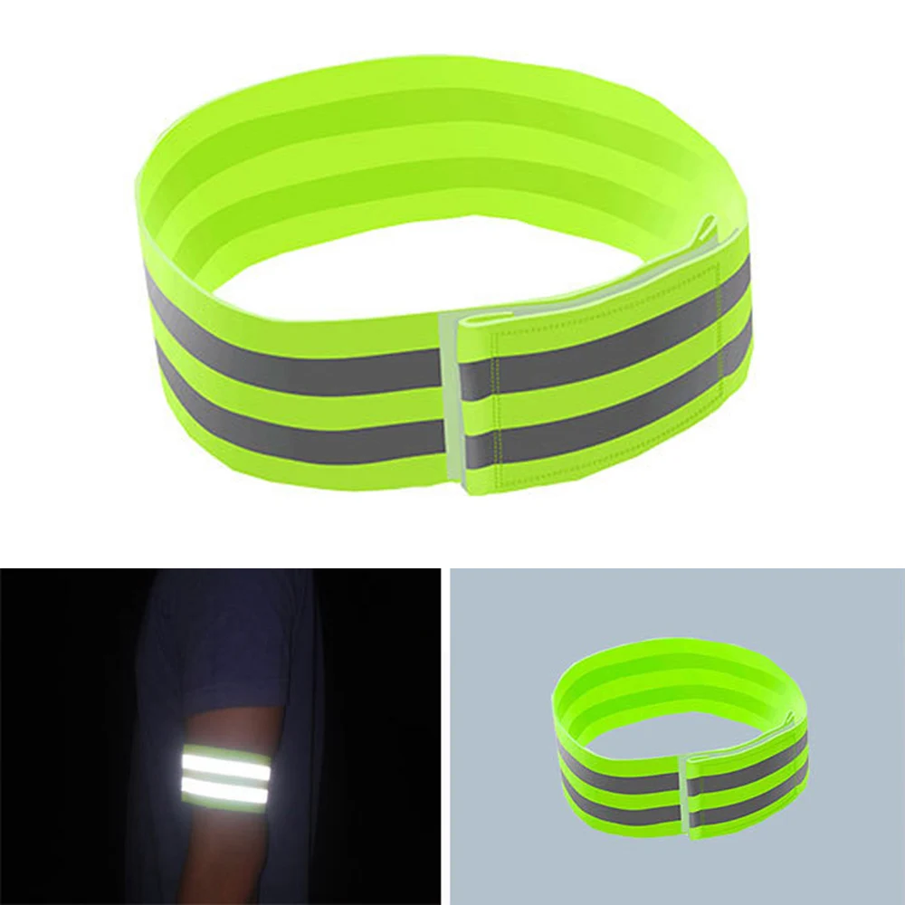 Cycling Running Reflective Strips High Visibility Bicycle Safety Bind Pants Armband Hand Leg Warning Reflective Tape BC0129 (4)