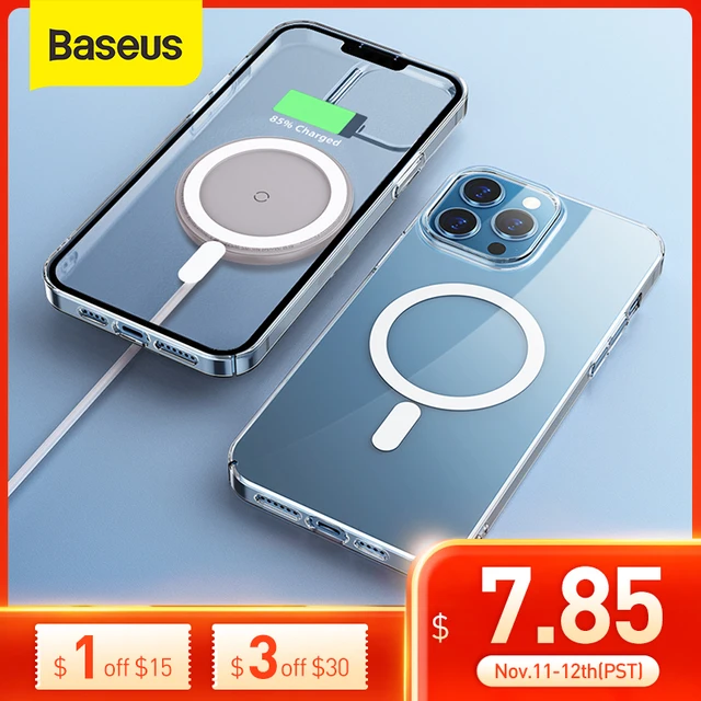 Baseus Transparent Magnetic Phone Case for iPhone 13 Pro Max 13pro Wireless Charging Cover Mag Back Cover Magnet Case For iP13 1