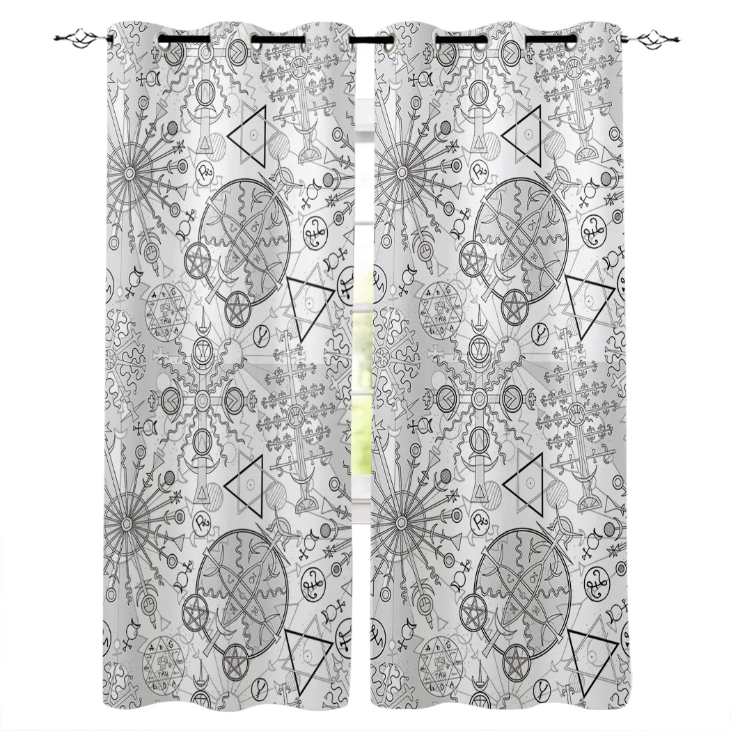 

Mysterious Constellation Geometric Patterns Curtains Window Living Room Curtains High Blackout Curtain Thick