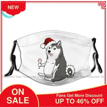 Siberian Husky Mouth Face Mask Christmas Husky Doge Meme Facial Mask with 2 Filters Fashion for Adult Mask little prince mouth face mask le petit prince facial mask with 2 filters beautiful adult polyester mask