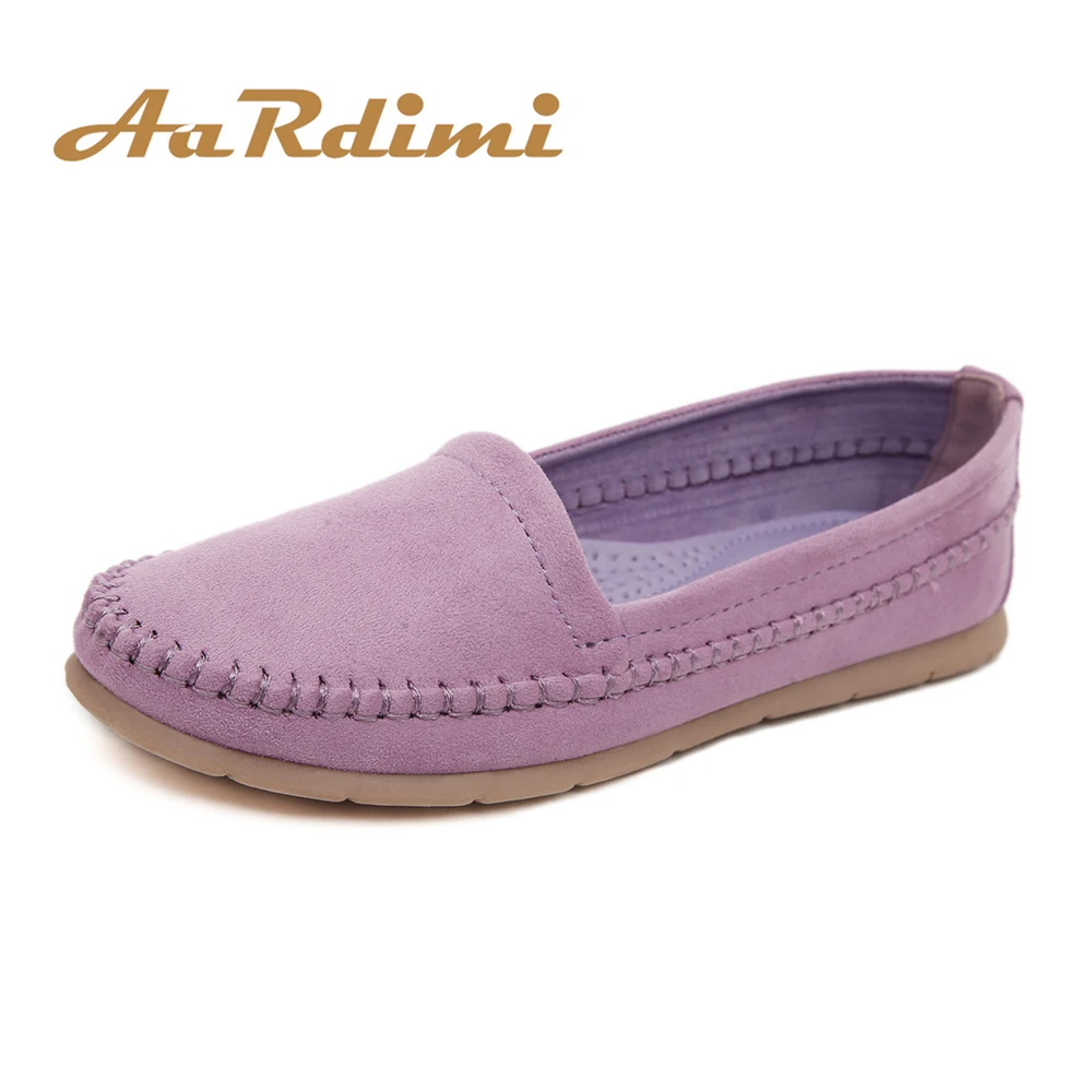 

AARDIMI Women Flats Spring Solid Slip On Casual Basic Outdoor Loafers Women Summer Ladies Mocassins Flat Shoes Woman 2019 Purple