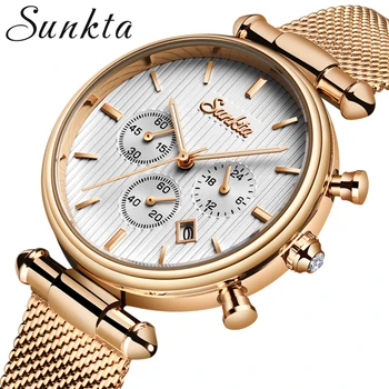 

SUNKTA 2020 New Brand Luxury Women Watches Fashion Elegant Dress Watch Casual Waterproof Quartz Female Wrist Watch Reloj Mujer