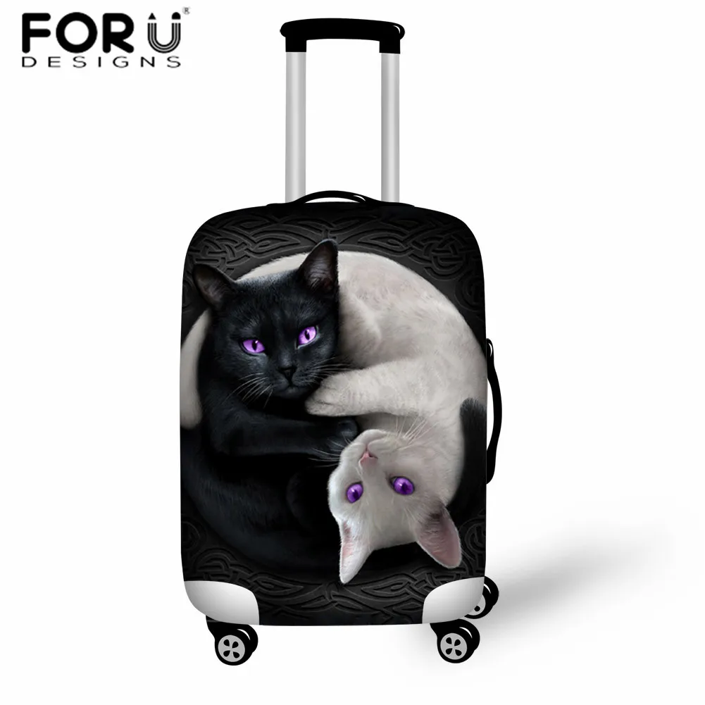 FORUDESIGNS/чехол для костюма с героями мультфильмов, готический чехол с изображением лунного кота, аксессуары для путешествий, чехол для рюкзака, эластичный уплотненный чехол на молнии, чехол для багажника - Цвет: L5070