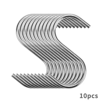 

S-Shaped Hooks 10pcs Stainless Steel S Design Kitchen Spoon Pan Pot Hanging Hooks Holder S-Shaped Hooks Home Storage